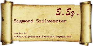 Sigmond Szilveszter névjegykártya