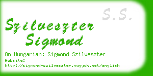 szilveszter sigmond business card